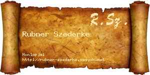 Rubner Szederke névjegykártya